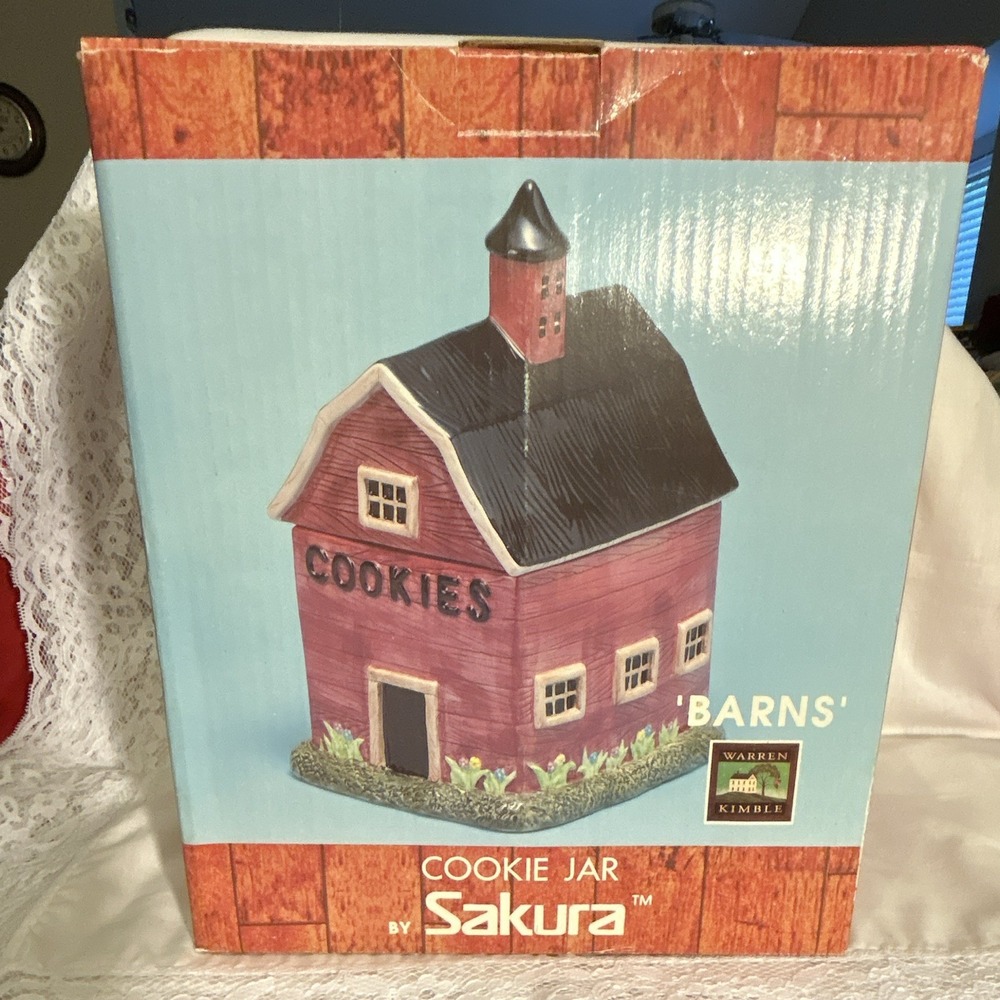 Sakura Warren Kimble Barns Ceramic Barn Cookie Jar Country Style SL664/29